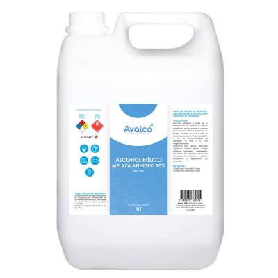 ? Alcohol Etílico Melaza 70% 5L | Ideal para uso industrial, farmacéutico y cosmético ?